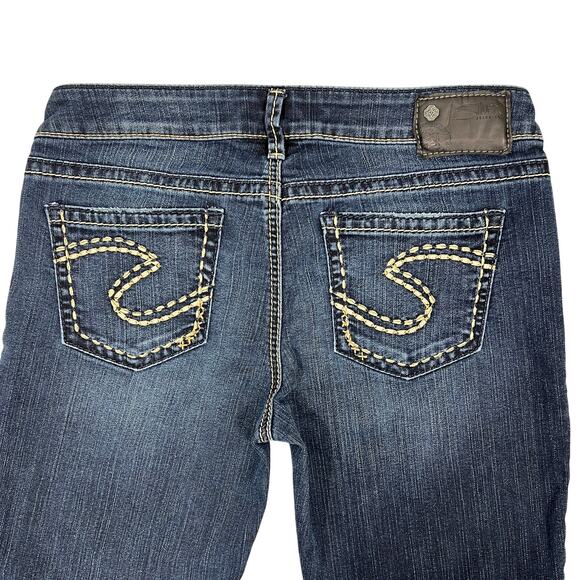 Silver Aiko Slim Bootcut Jeans Sz 29" Dark Wash Stretch Denim Western Rodeo - Picture 6 of 13